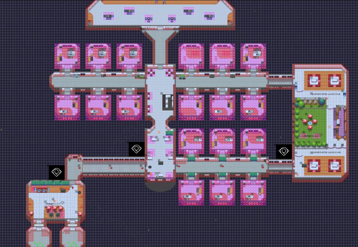 Image 6: Learnerverse Mapmaker view (Gather.town, 2022)